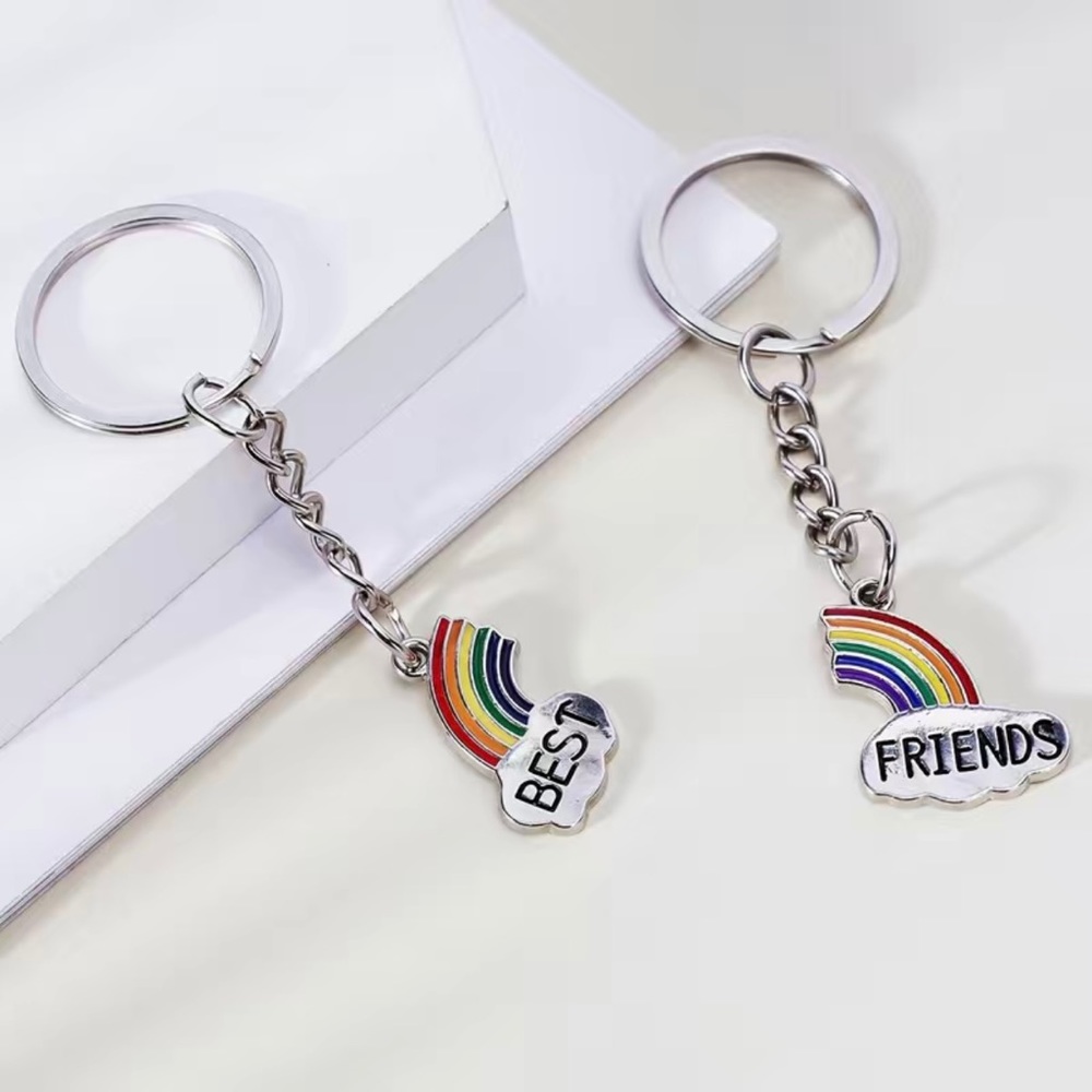 1 pair Best Friends Rainbow Keychain, Friendship Gift, Keychain Girls Boys BFF